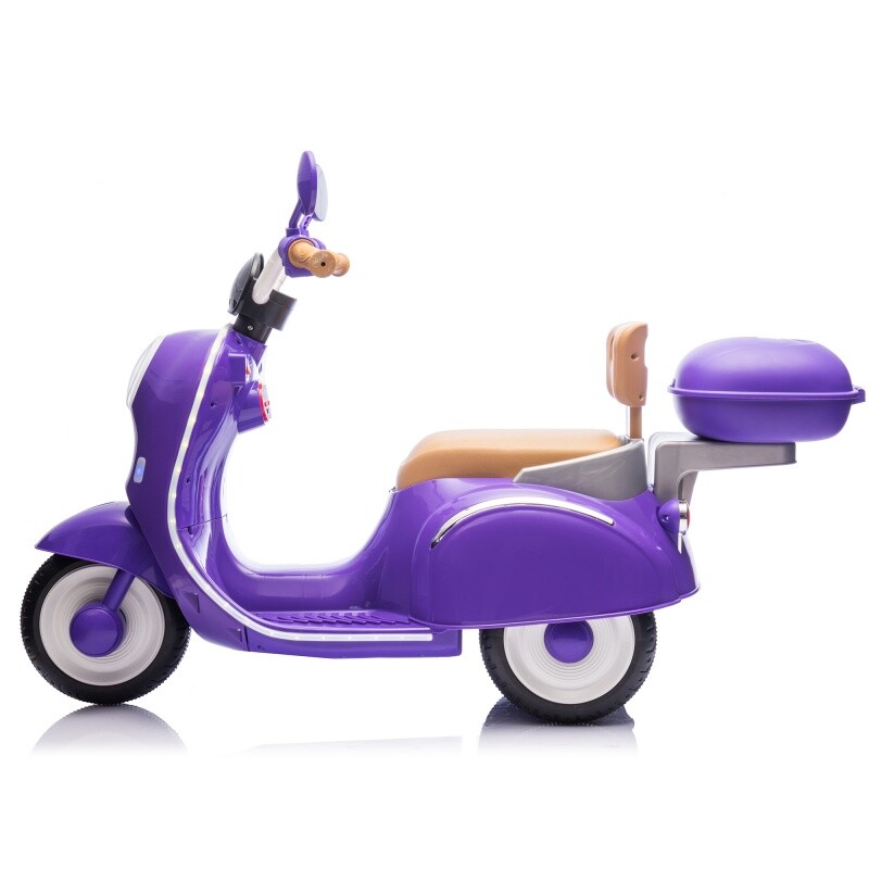 12V Kids Ride On Three-Wheel Electric Motorcycle W/Bluetooth Music For 3-6 Years