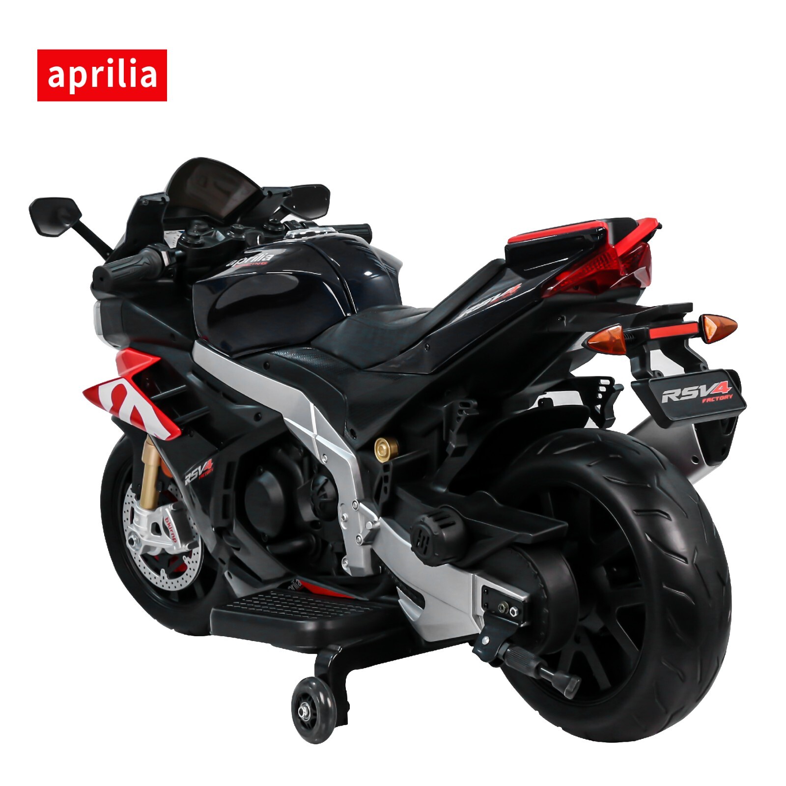 Black 24V Kids Electric Motorcycle 12mph Dirt Bike Ride on Toy w/ 250W Motor LED