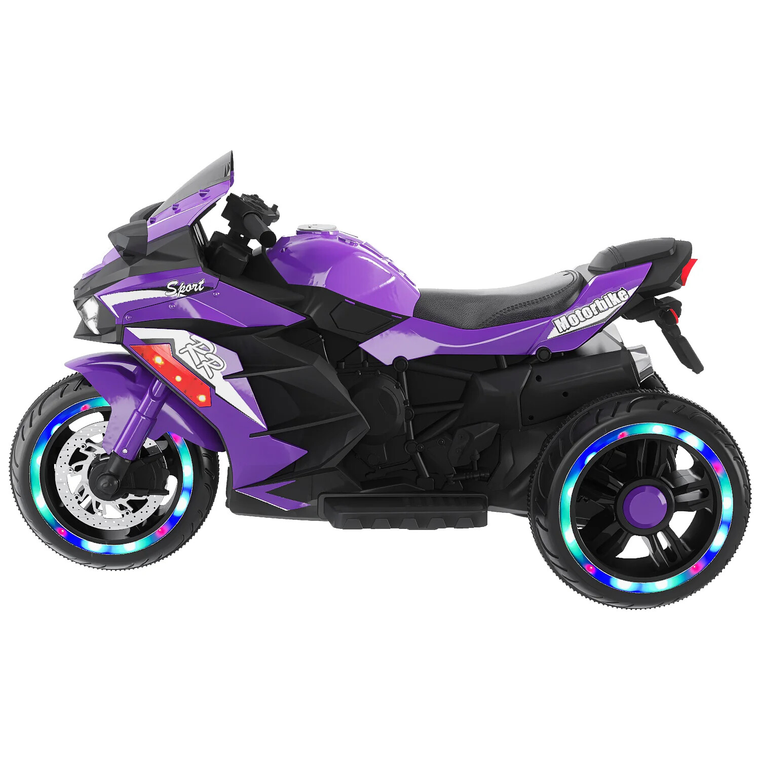 New Kids Ride On Dirt Bike 12V Electric Motorcycle 3 Wheels Lighting Purple US