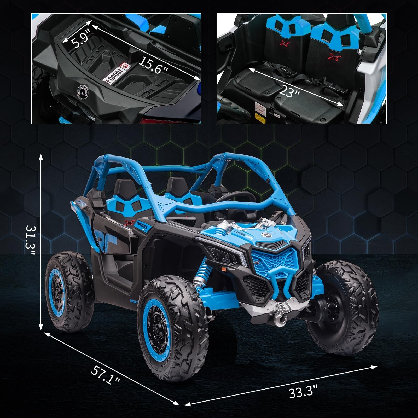 24V BRP Can-Am Licensed Ride on UTV Car for Kids Electric Toys 4WD Off-Road Quad