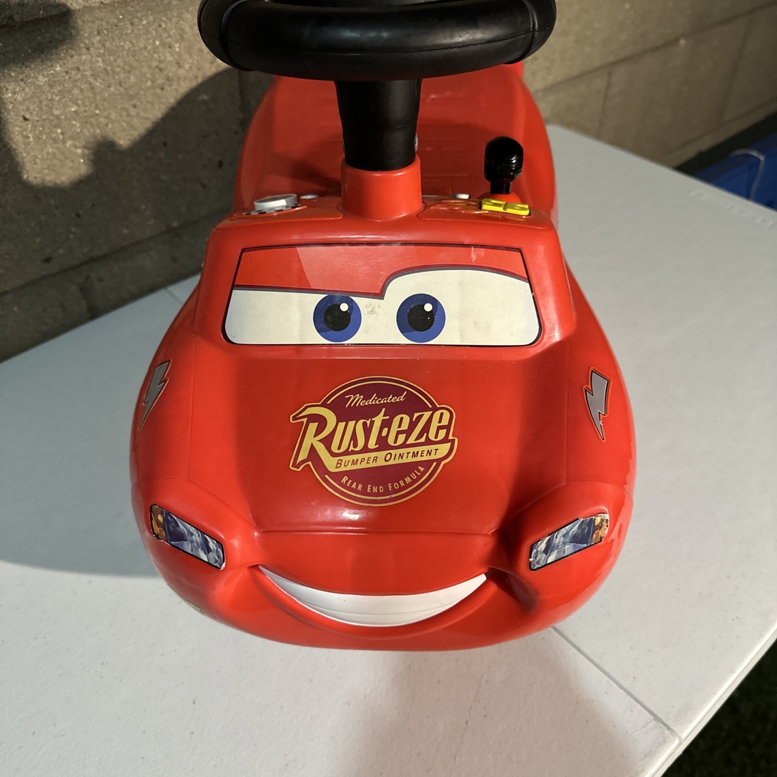 Lightning McQueen Racer Ride-On Car Toddlers Engine Sounds Music Lights Steering