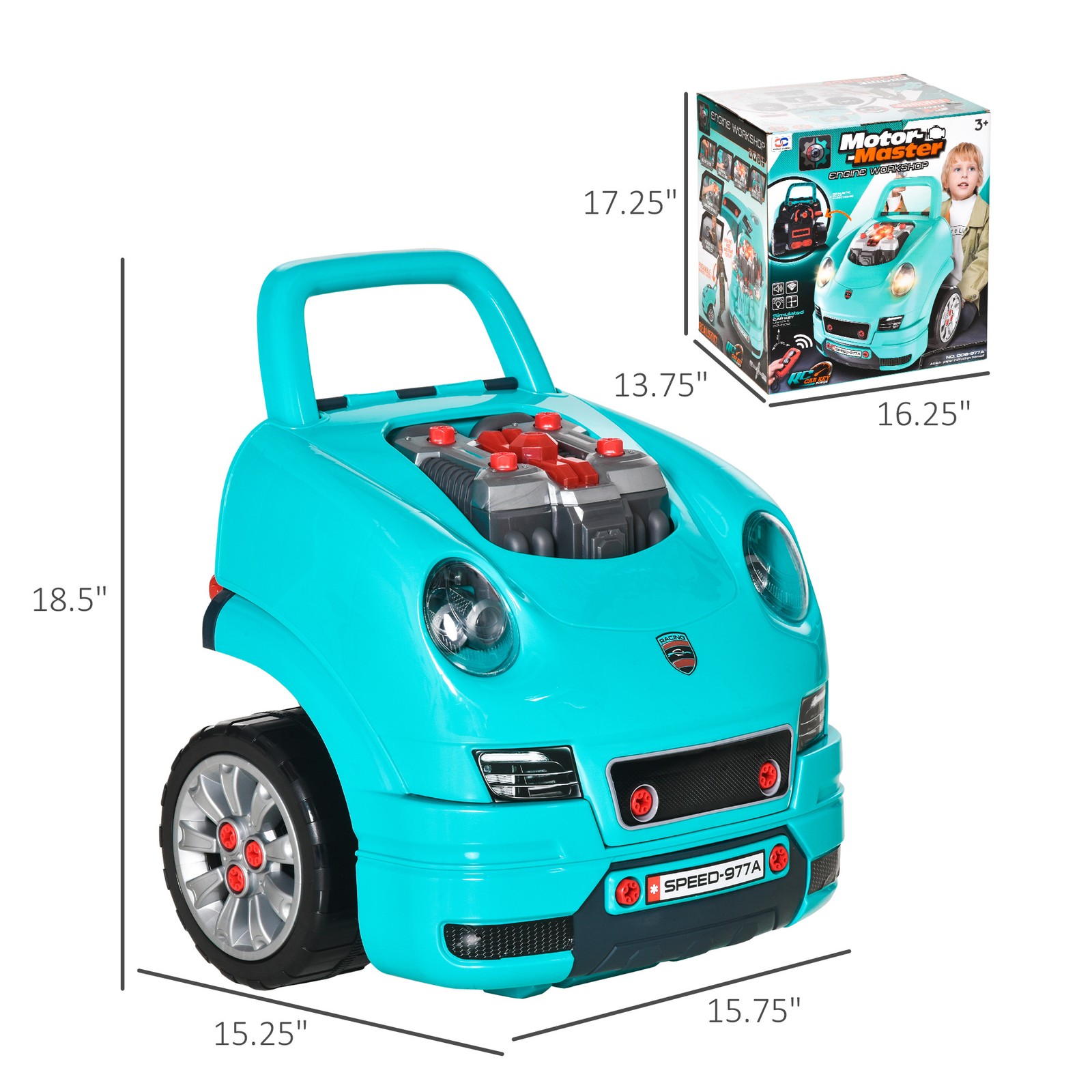 Workshop Kids Car Engine Toyset Educational Car Play Maintenance Repair Station