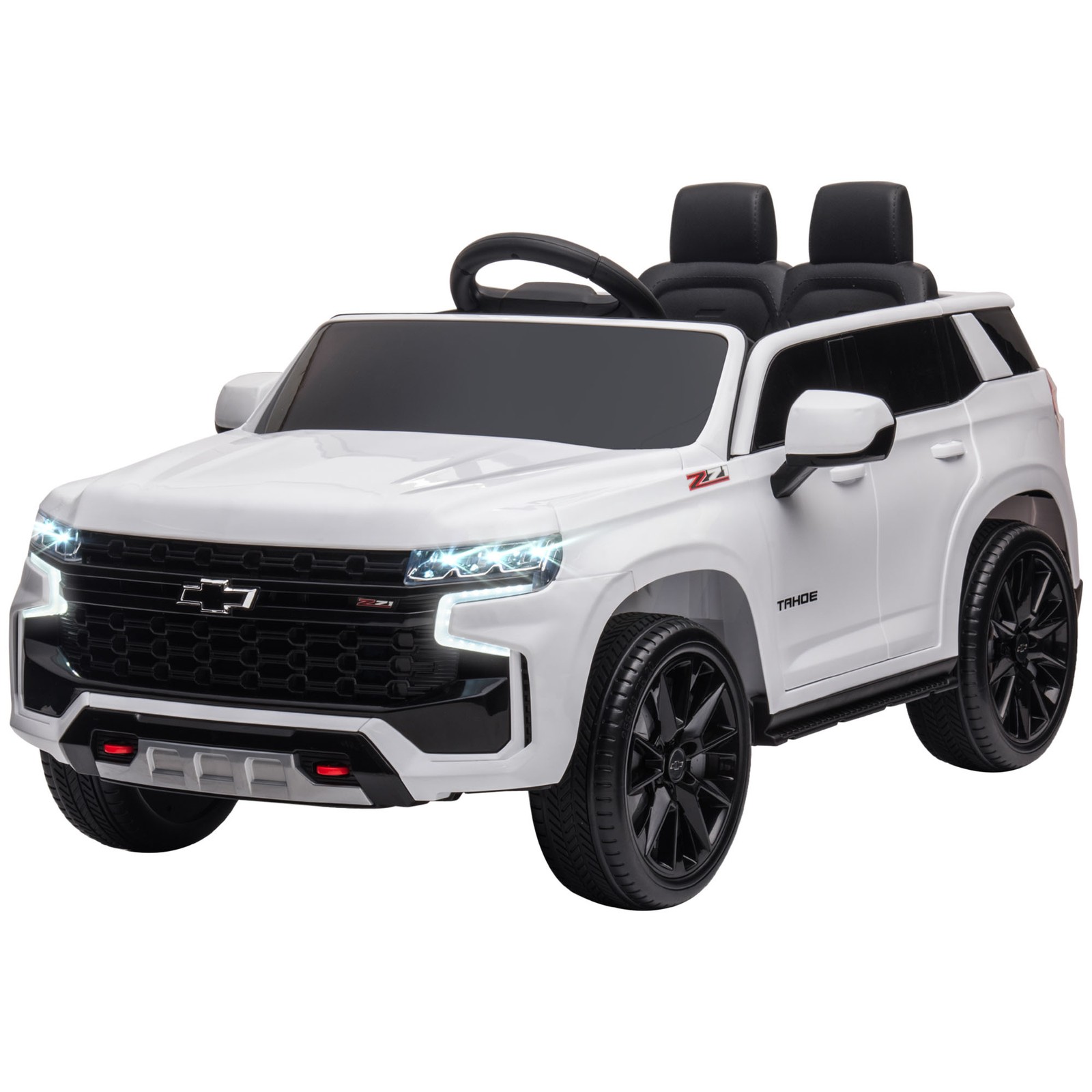 12V Licensed Chevrolet TAHOE Kids Ride-on Toy w/ Music Suspension System White