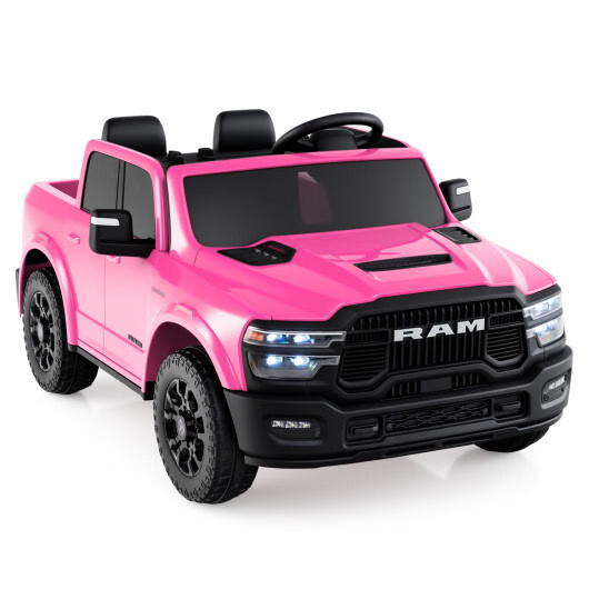 2 Seater 24V Ride on Toy for Big Kids Licensed Ram Truck with Remote and Music-P