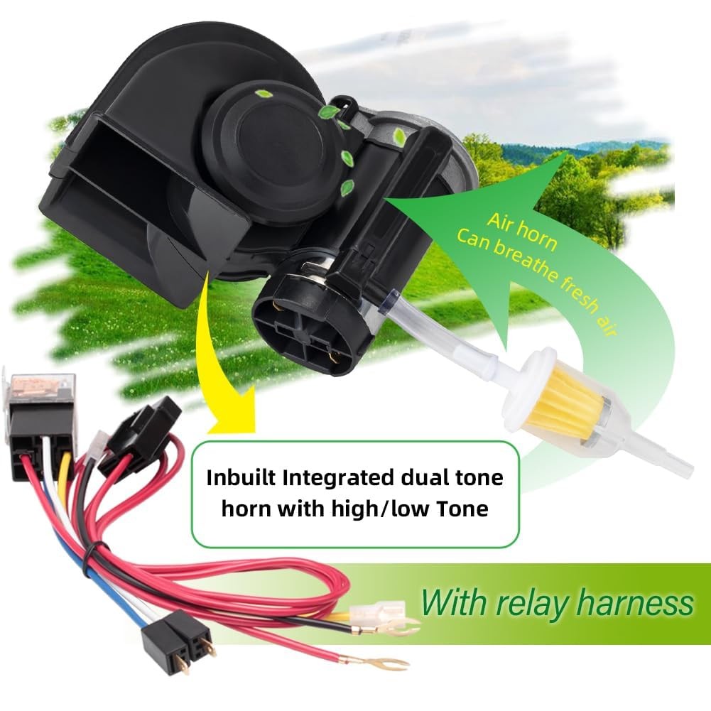 Air Horn for Truck 2Pcs, Compact Train Horn,Electric Car Horn 12V 150db Super…