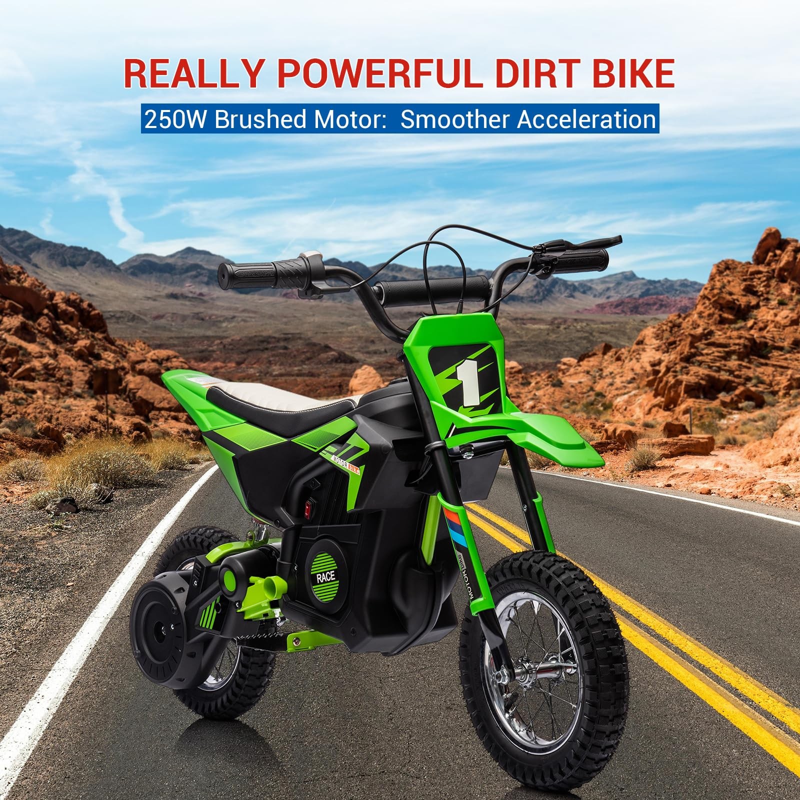 Kids Electric Motorcycle 24V Battery Powered Ride on Motocross Bike Child Gift