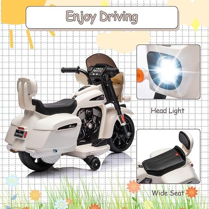 Ride on Motorcycle Toy for Kids 6V Electric Dirt Bike Motorcycle w/ Music