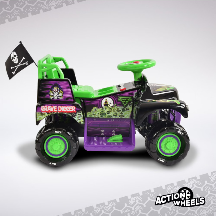 6V Grave Digger Ride-On Monster Truck Car Monster Jam 18-36 Months Kids Toy