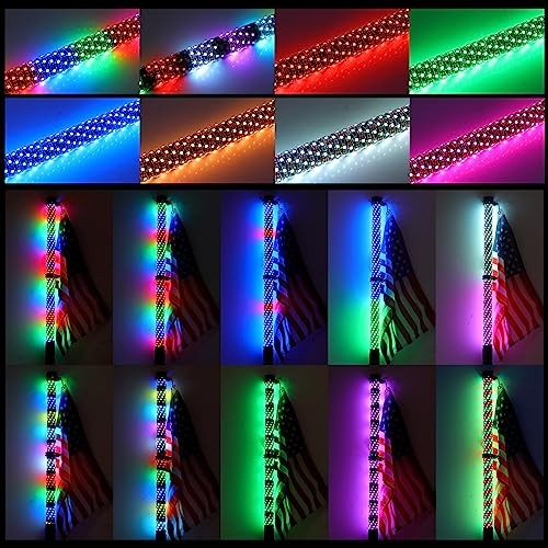2PCS 4FT Fat UTV Whip Lights with Rocker Switch, High Brightness 4FT-2PCS