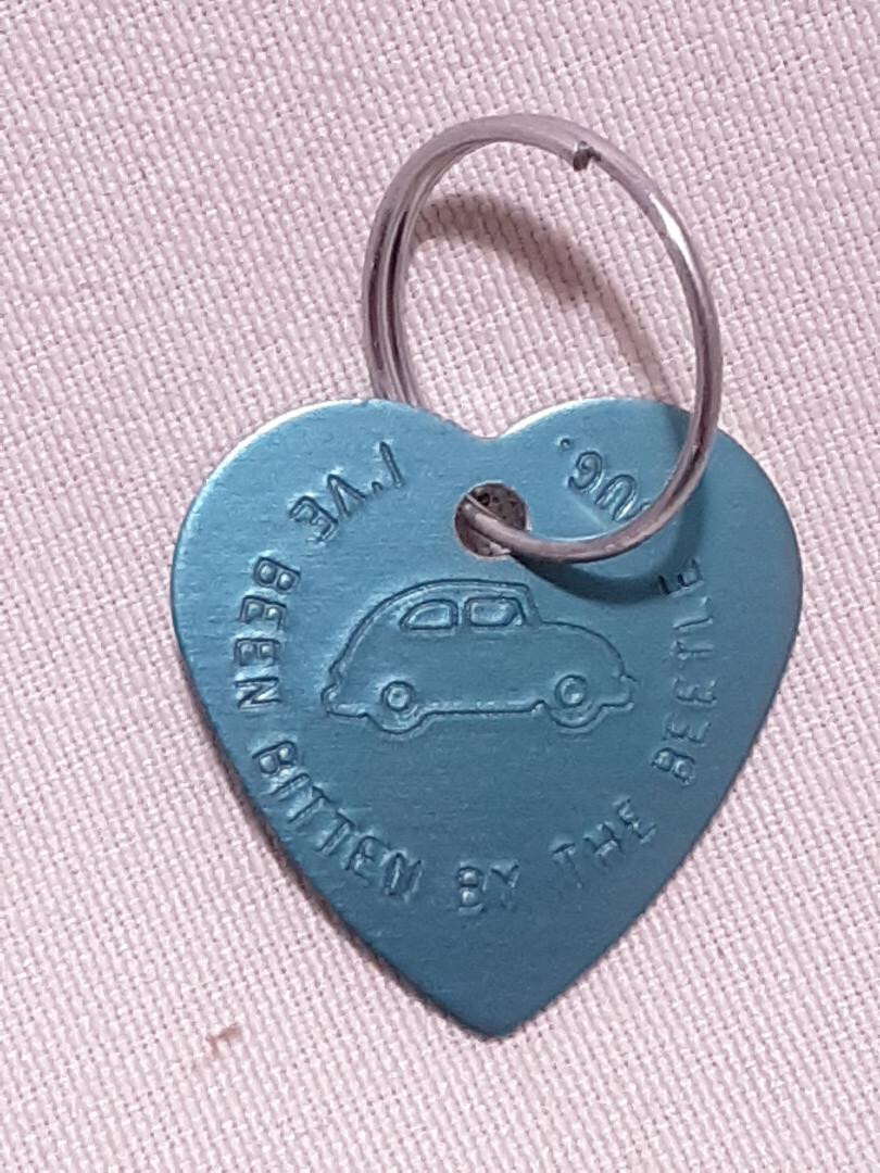 GREEN PLATED Beetle Bug KEY RING TAG FOR YOUR KEYS