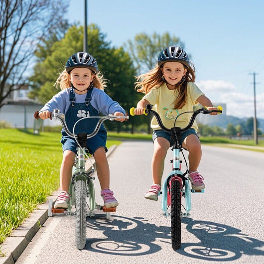 Kids Bike with Adjustable Handlebar and Saddle Blue-14 inches – Color: Blue – Si
