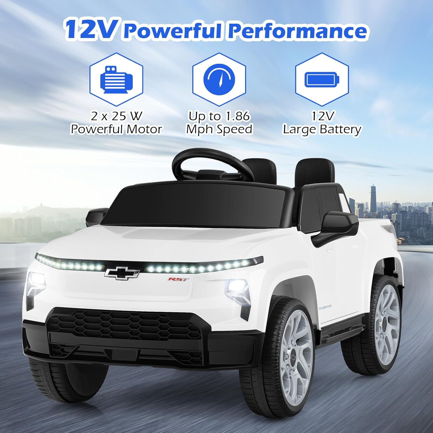 Licensed Chevrolet Silverado Ride on Car for Kids by , 12V Battery Powered Elect