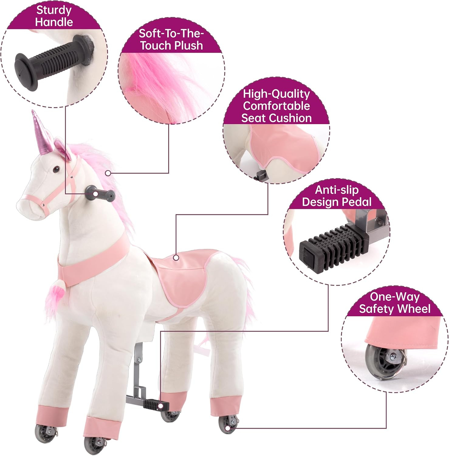 Ride on Unicorn Toys, Kids Ride on Horse Riding Horse Toys Ride on Toys for 3-5