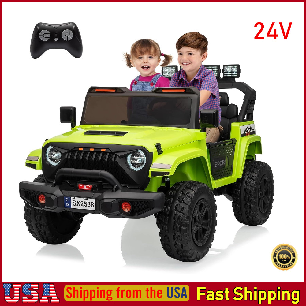 24V Powered Battery Truck Kids Ride On 2-Seater Car w/ Parent Remote Control US