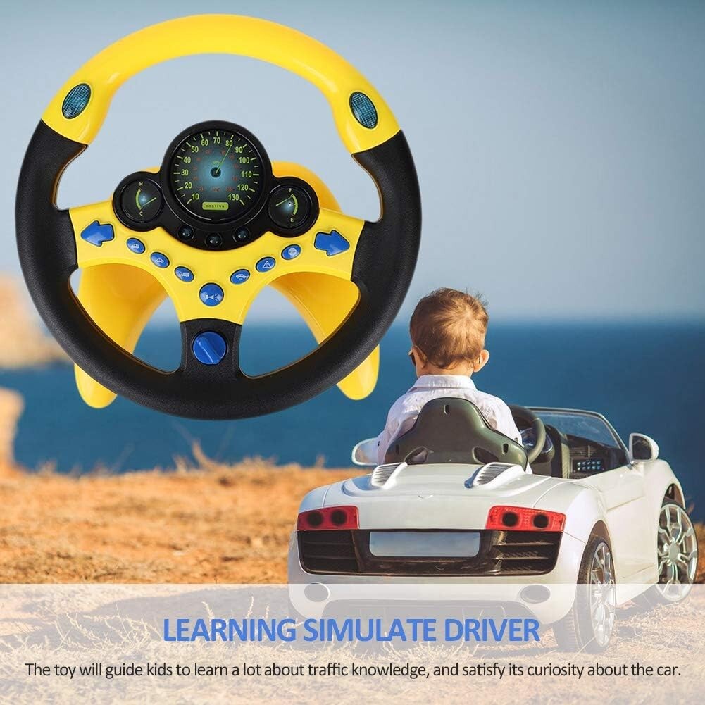 Portable Simulated Driving Steering Wheel Toy for Educational Fun & Imagination