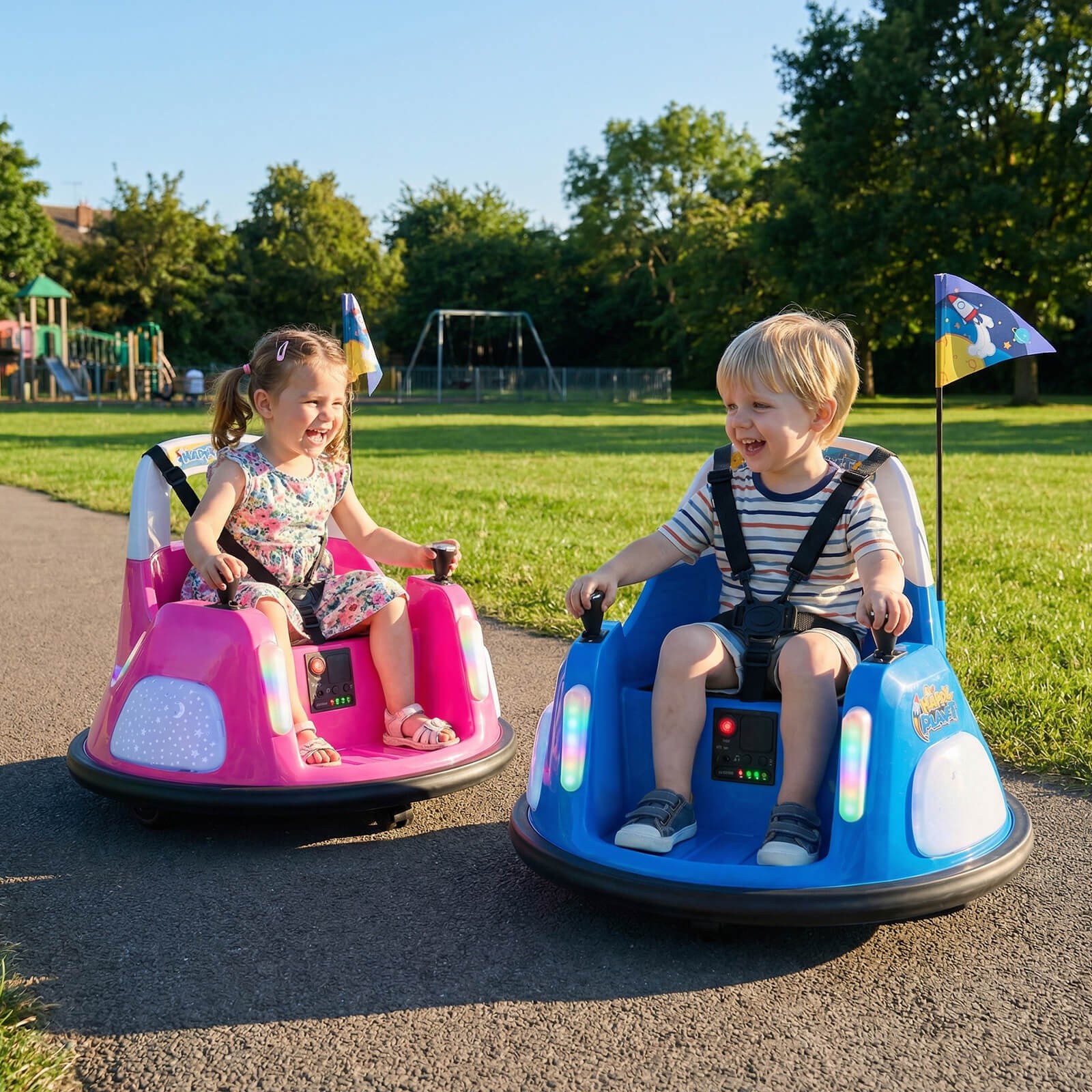 12V Kids Bumper Car,360° Spin & Remote.Battery-Powered,for 1.5-6 ages.Navy