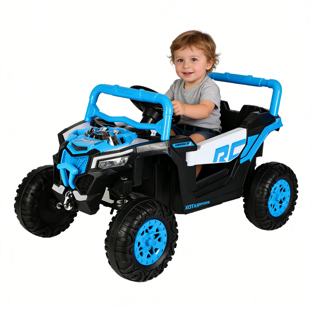 12V Kids Electric Ride On Car Blue 2.4G Remote Control Manual Drive Swing Toy
