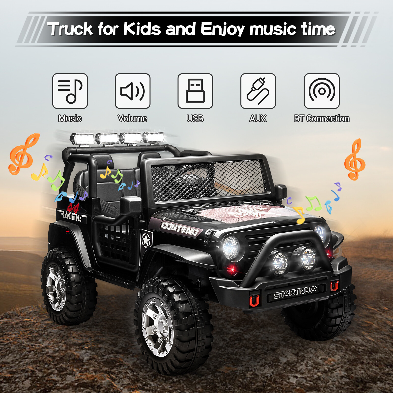 12V Kids Ride On Car 2 Seater Electric Vehicle Toy Truck Jeep w/ Remote Control