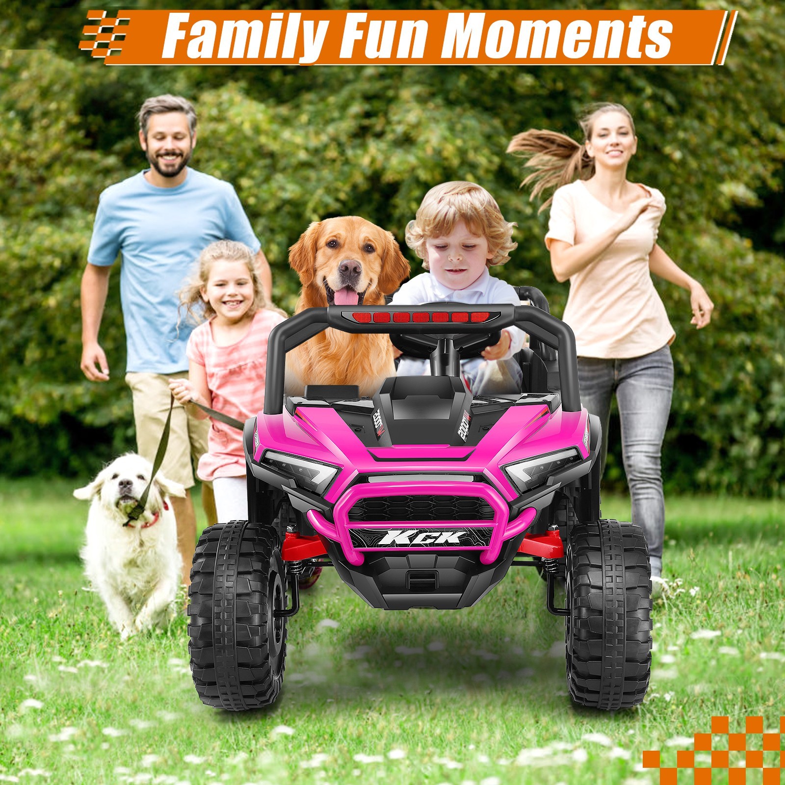 24V 2 Seater Ride on Car for Kids Battery Powered Electric Off-Road UTV Vehicle