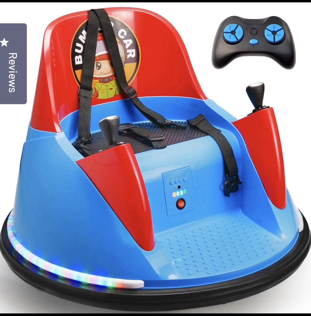 12V Kids Bumper Car,360° Spin & Remote.Battery-Powered,for 1.5-6 ages.Navy
