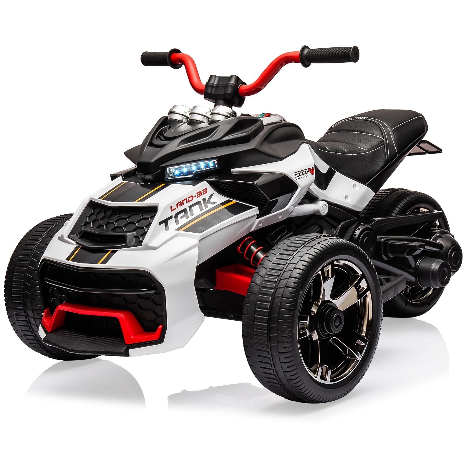 12V Kids Ride on Toy Electric Power Wheels Car Jeep 4mph w/ 3 Wheelers Jeep Led