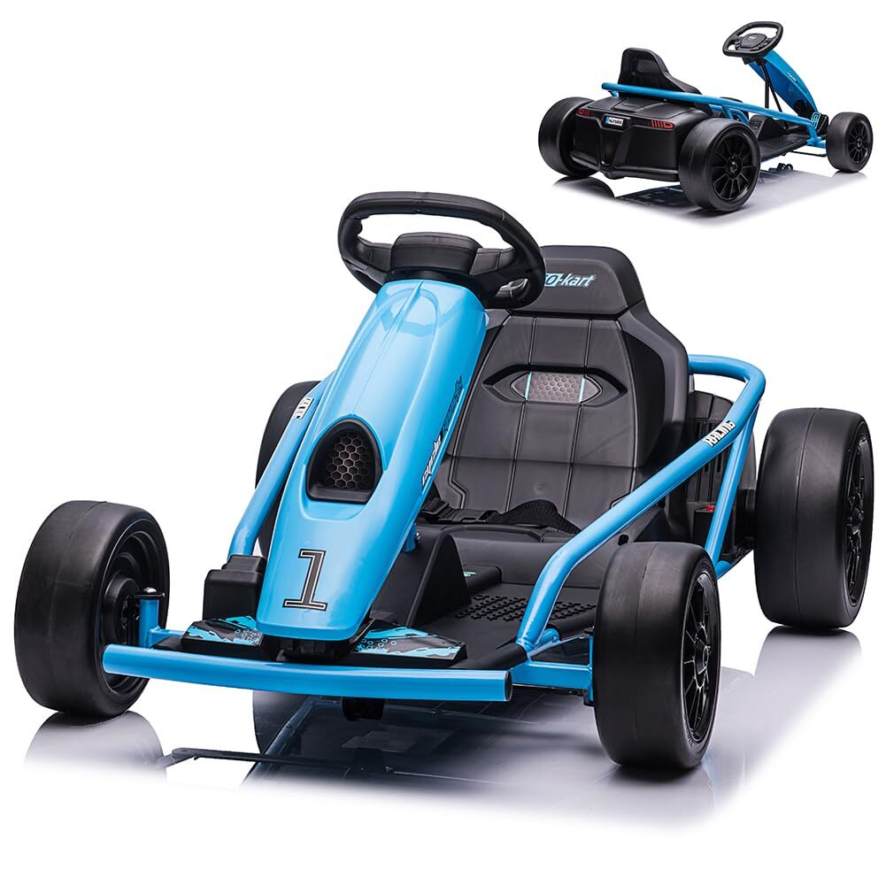 24V Electric Go Kart for Kids Ride on Go Kart Drifting Circling Car Music Gift