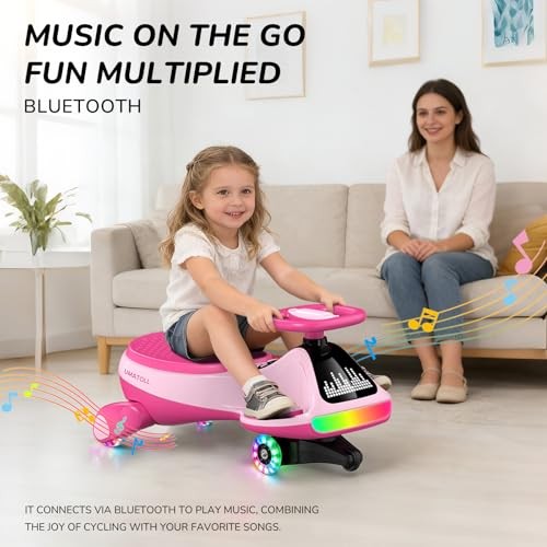 Pink 12V Electric Wiggle Car with Pedal & Display – Rechargeable – Pink