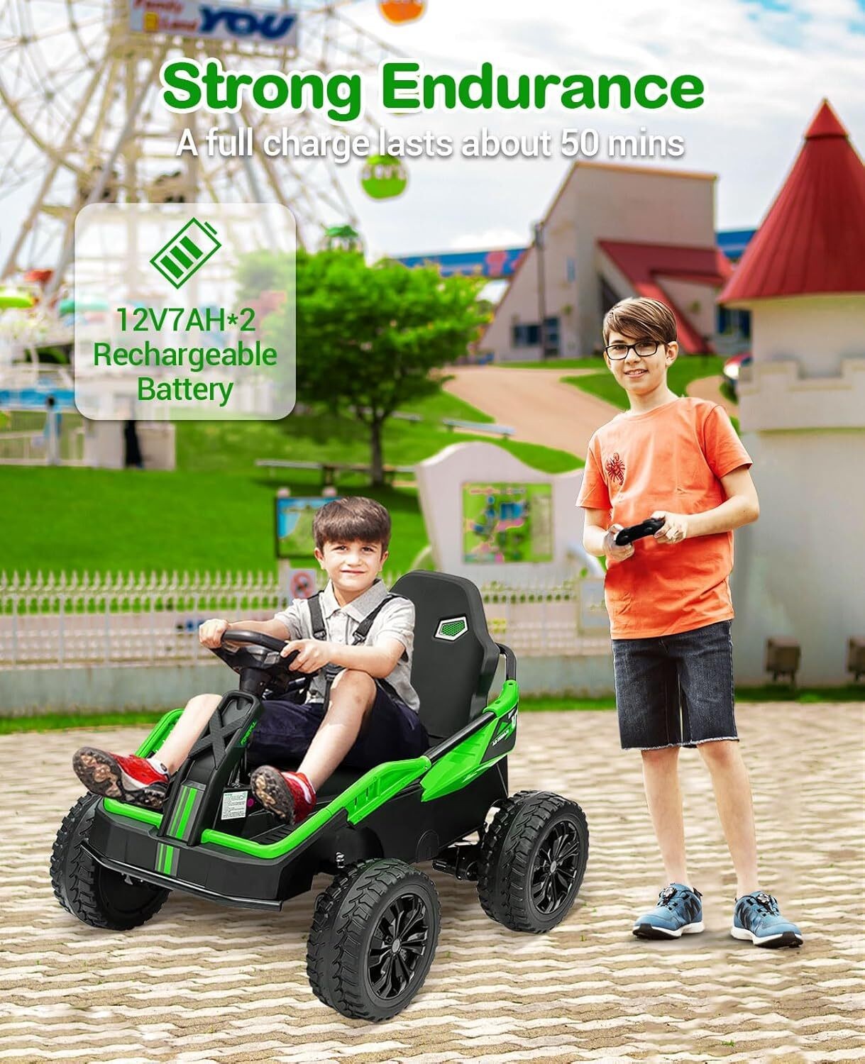 24V Ride On Toys 4WD Power 200W Motors Kids Electric UTV Car with Parent Control