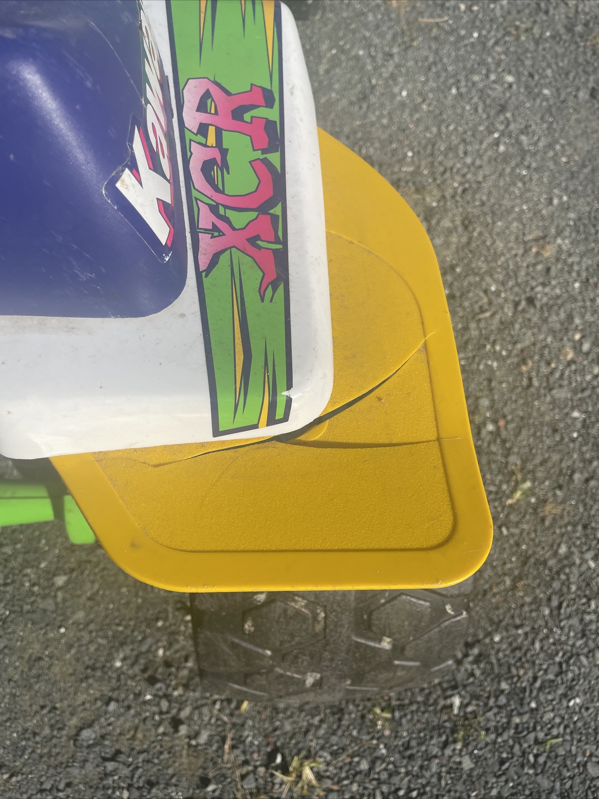 Vtg 90s Kawasaki Ninja XCR Power Wheels Ride-On Quad Neon Kids Rare Car Retro
