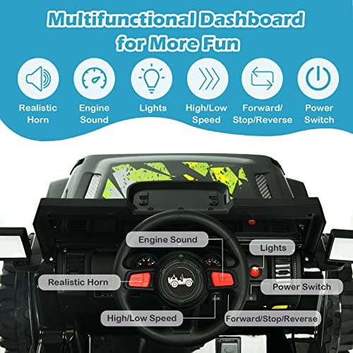Kids Ride on Car Truck with 2.4G Remote Control & 12V Battery – Dark Black