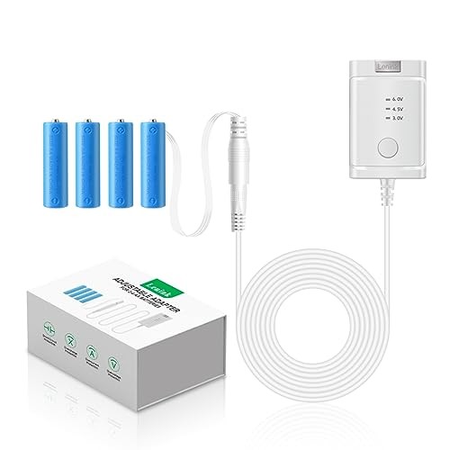 Adjustable AC Power Supply Adapter for AA Batteries, 3V to 6V, LED White