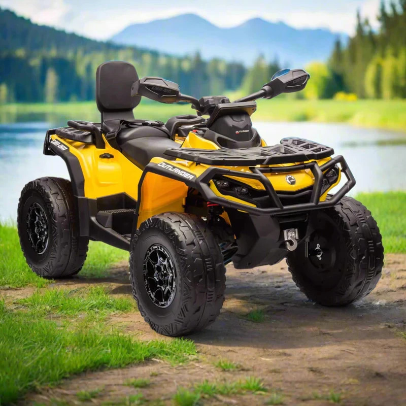 24V 4WD CanAm Outlander Kids Ride On Electric ATV Quad Car Leather Seat EVA Tire
