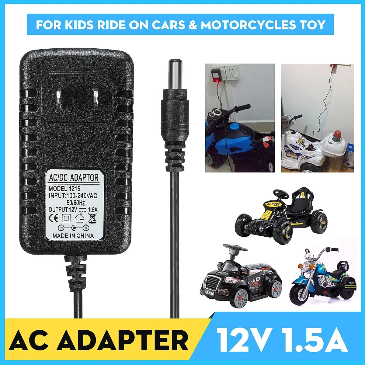 Power Supply Battery Charger Adapter AC 100-240V To DC 12V 1A