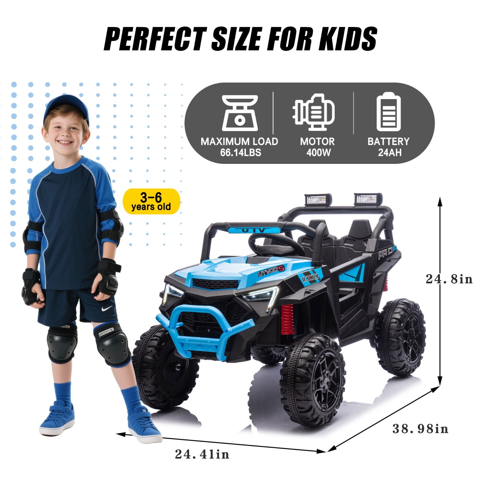 24V Kids Electric Car Ride On Toys w/Remote,Battery Power Wheels for Boys Girls