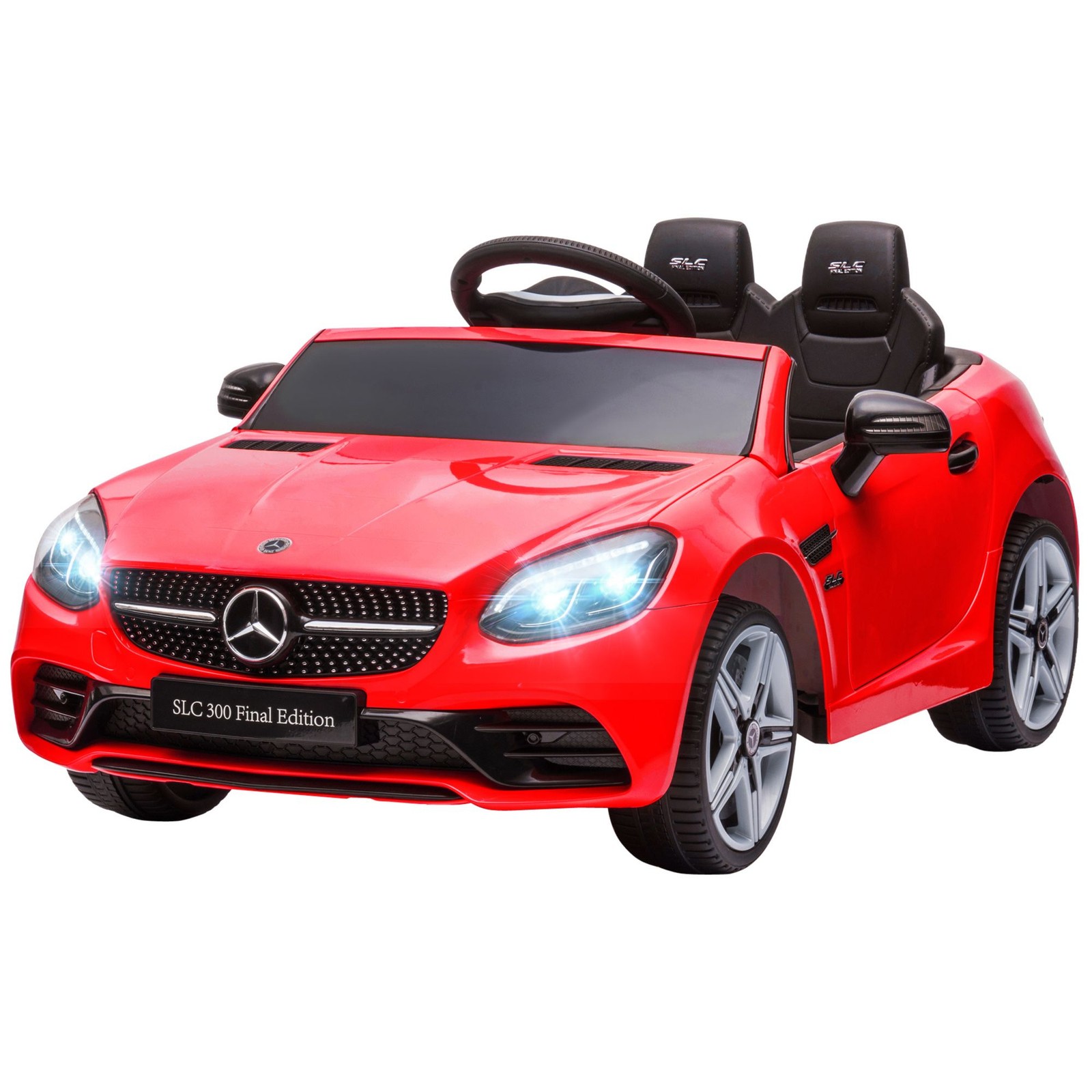 Red Electric Ride-On Car 12V with Parent Remote, Belt, 66 lbs