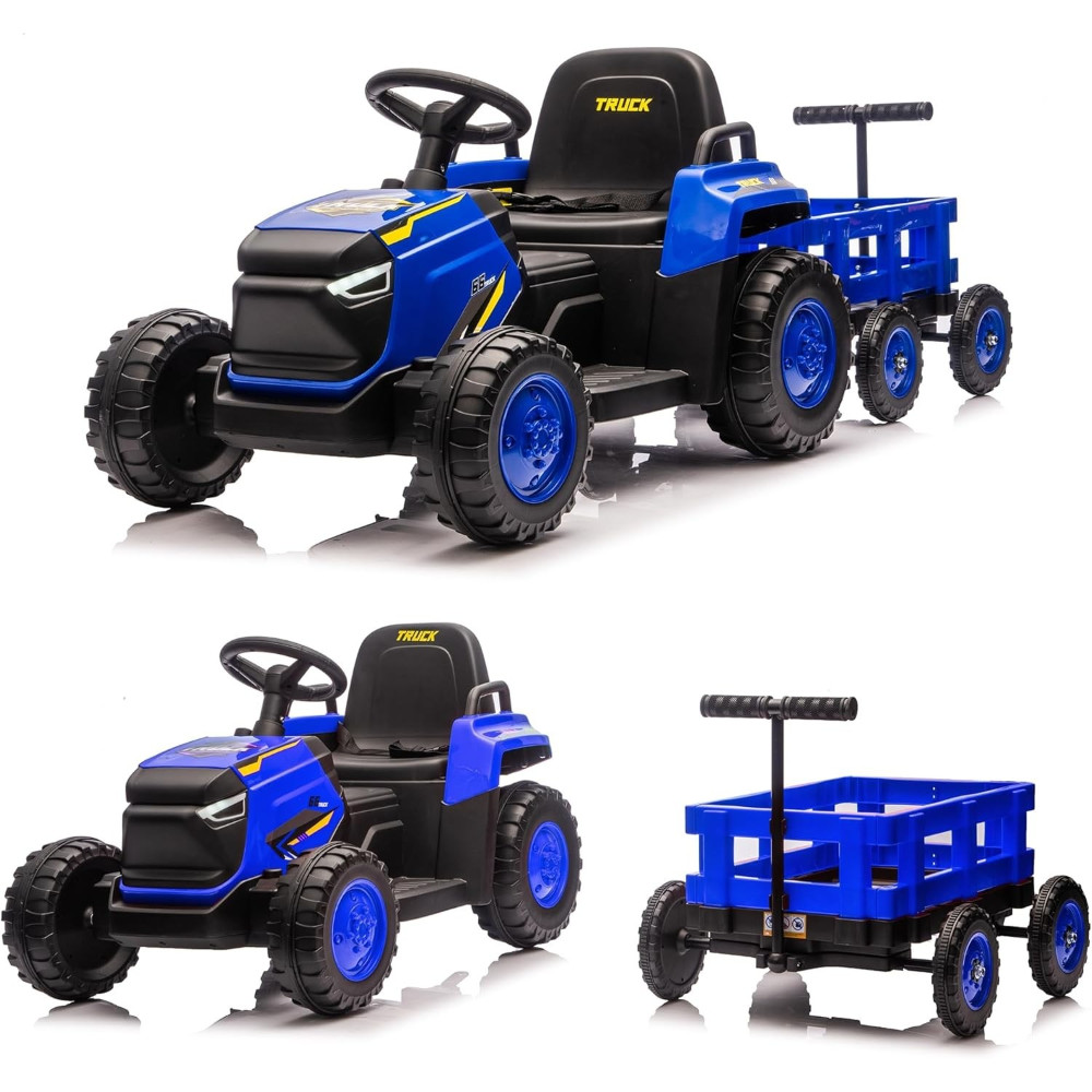 12V Kids Ride-On Tractor W/ Detachable Garden Cart & Remote Control for Ages 3-8