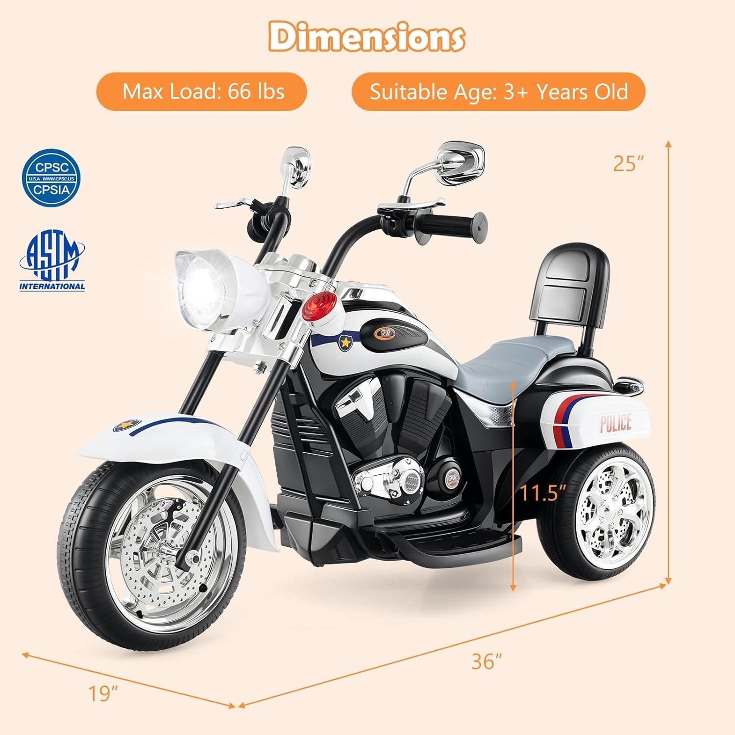 Durable Electric Kids Motorcycle for Boys Girls