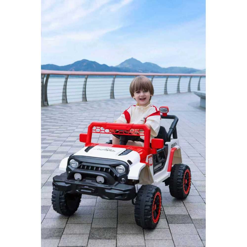 12V Toddler Electric Ride On Car White Green, Remote Control Spring Suspension