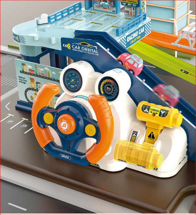 Interactive Steering Wheel Control Race Track Toy for Toddlers (Cars Sold Separa