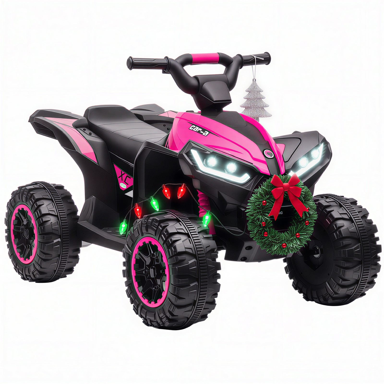 12V Kids ATV Quad Car with Forward & Backward Function, Pink