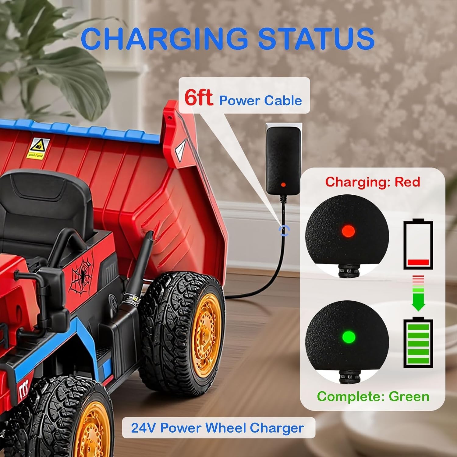 24V Charger for Kids Ride On Car Toys,24 Volt Battery Charger for Children Ride