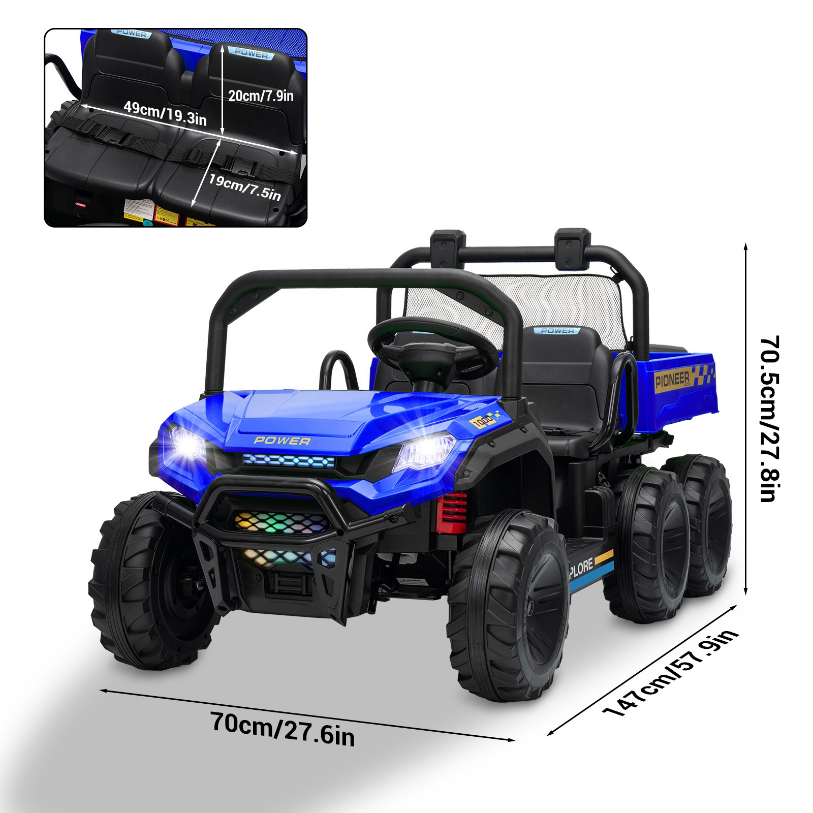 Kids Ride on Car 24V Electric Dump Truck 4WD 6 Wheeler Off-road UTV w/Remote LED