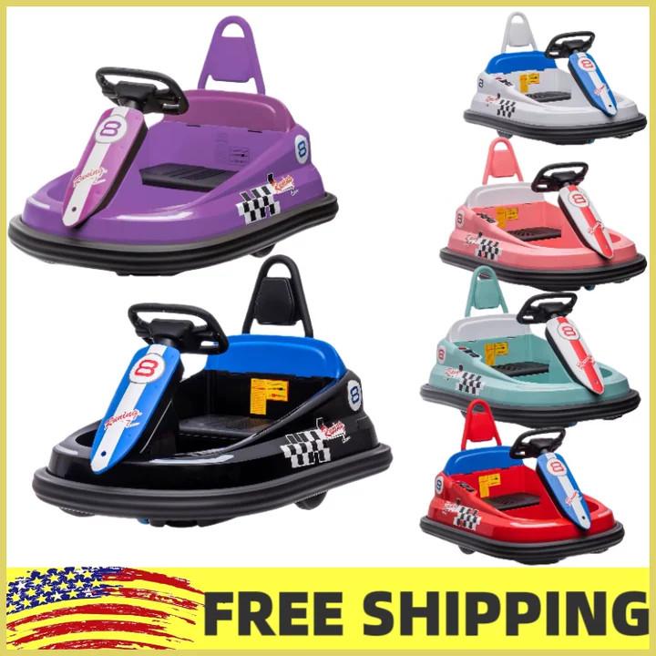 ⛳Kids Electric Bumper Car 6V Ride-On Toy W/15W Motors Steering Wheel Control NEW