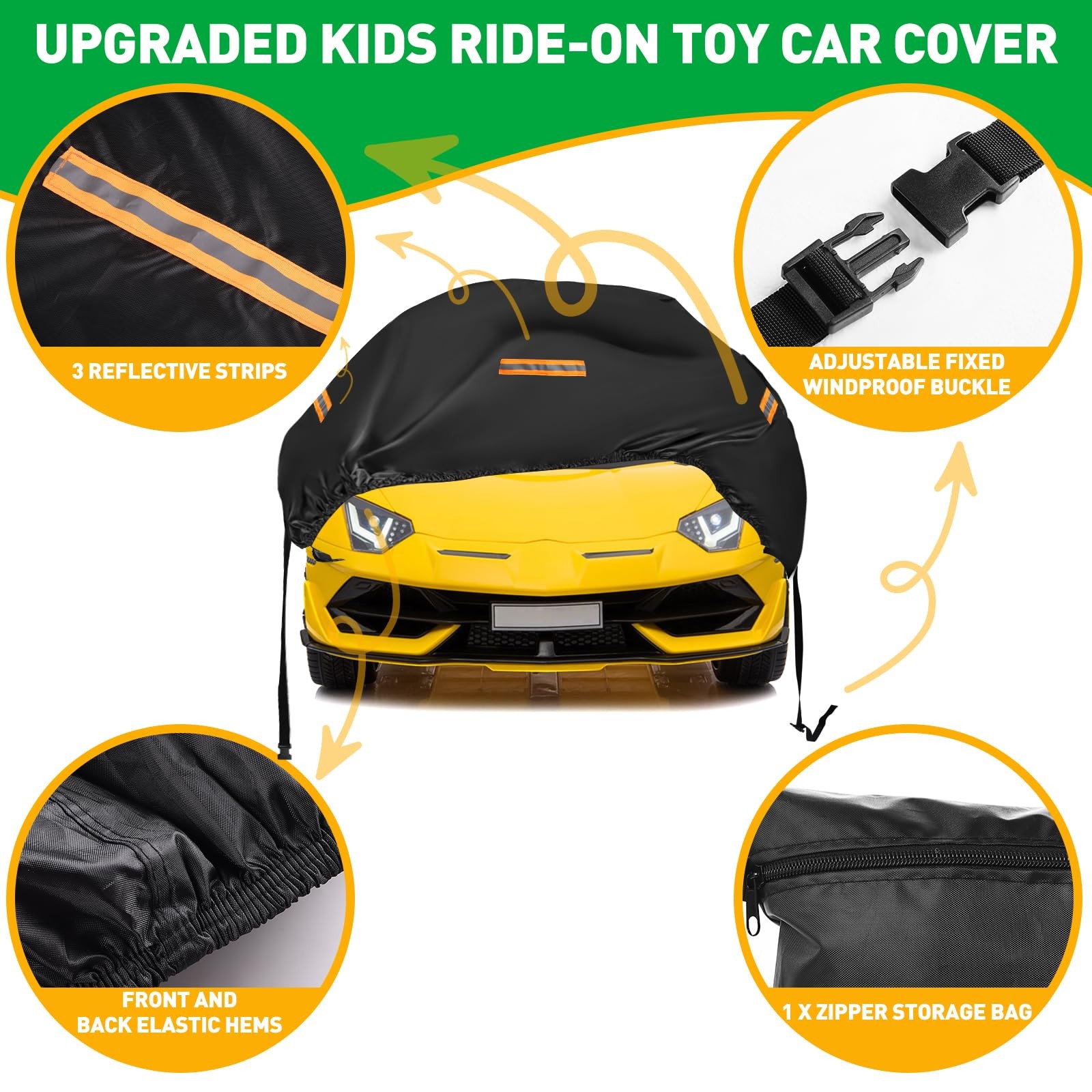 Large Toy Car Cover,Heavy Duty 420D Oxford Fabric Kids Ride-On Power Wheels C…