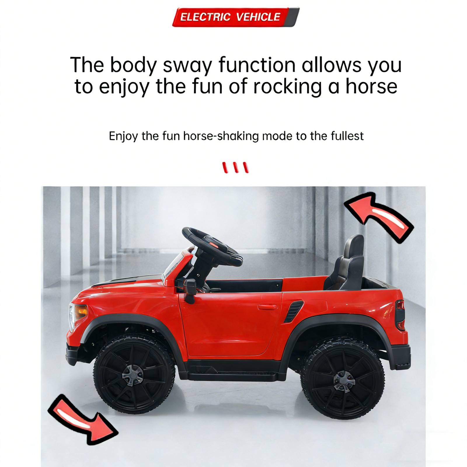12V Kids Ride-On Car Remote Control, 4-Wheel Shock Absorption 3-6 Years Red
