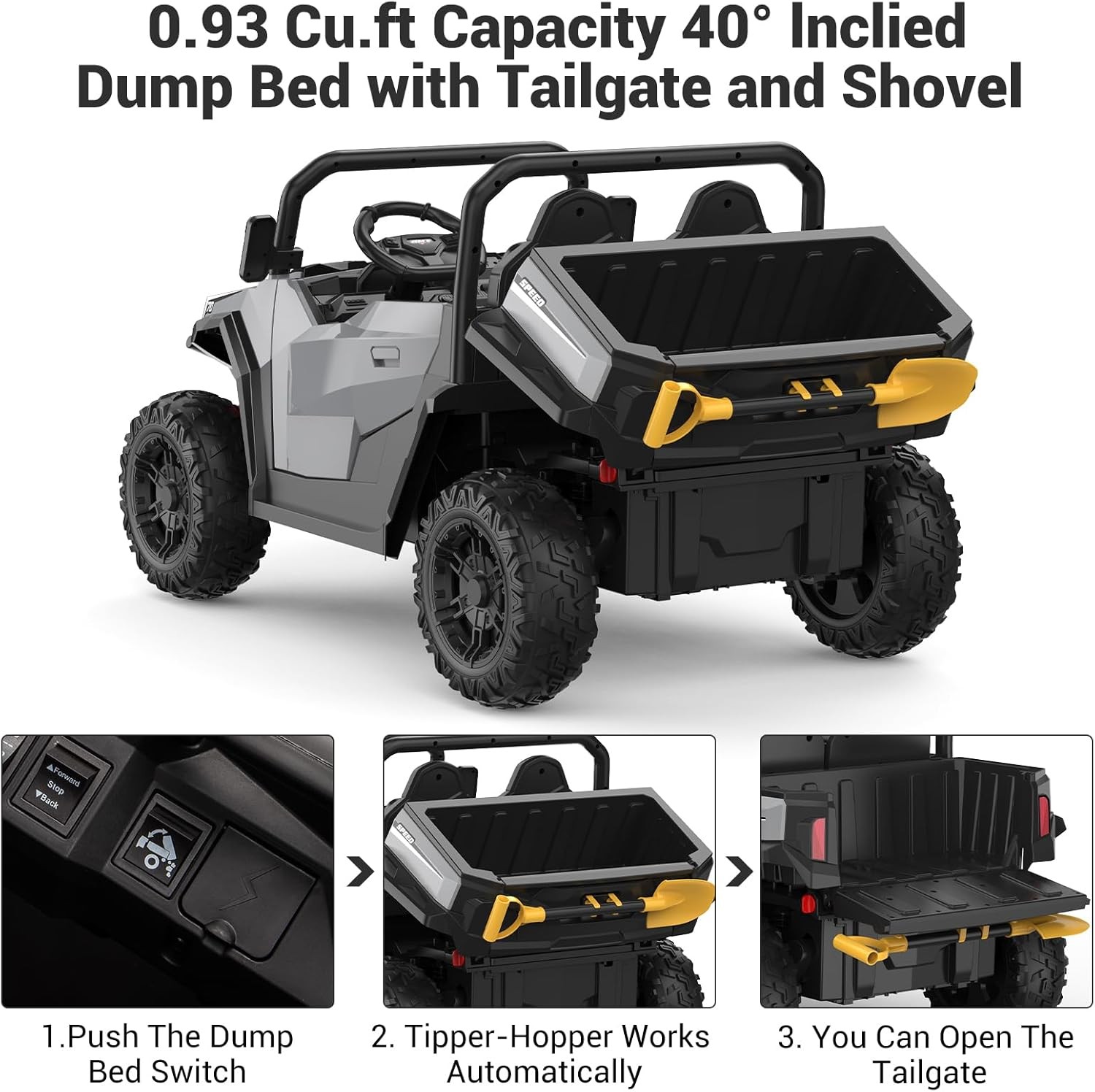Ride on Dump Truck,Electric Ride on Tractors Car w/ Music Player,Gift for Kids