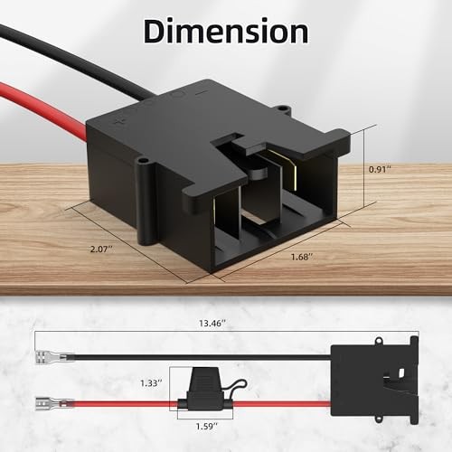 12V Battery Wire Harness Connector for Power Wheels Ride-On Toys with 3 Fuses