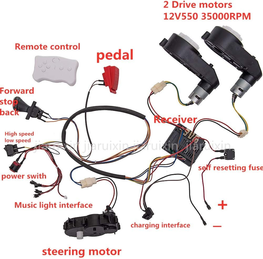 Ride on Car 12V DIY Modified Wires Complete Set of Remote Control Circuit Borad