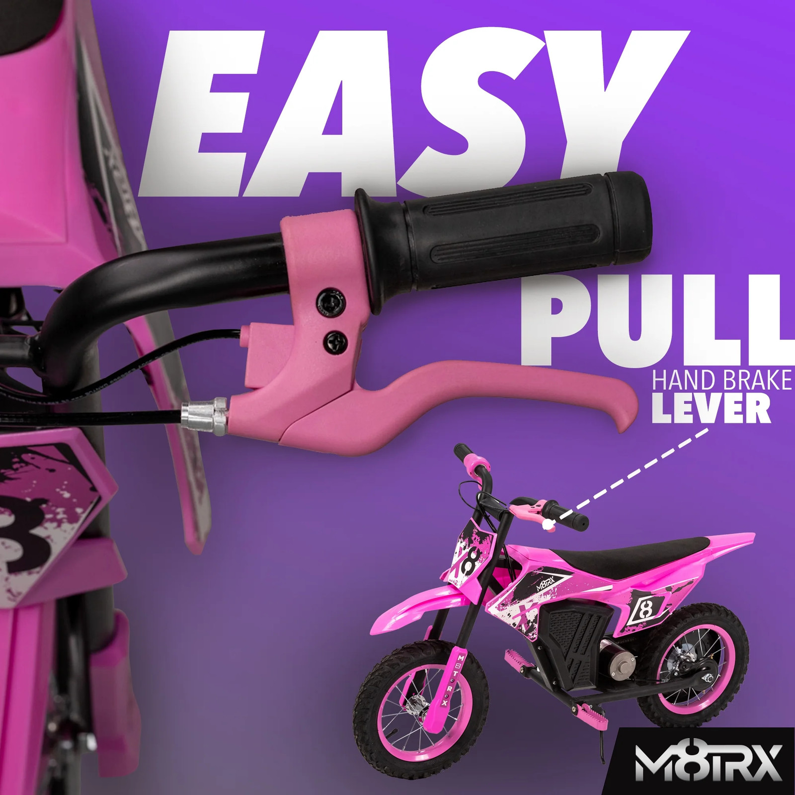 Pink 12V Mini Electric Child Dirt Bike, Battery Powered Toy Motorcycle, Kids Rid