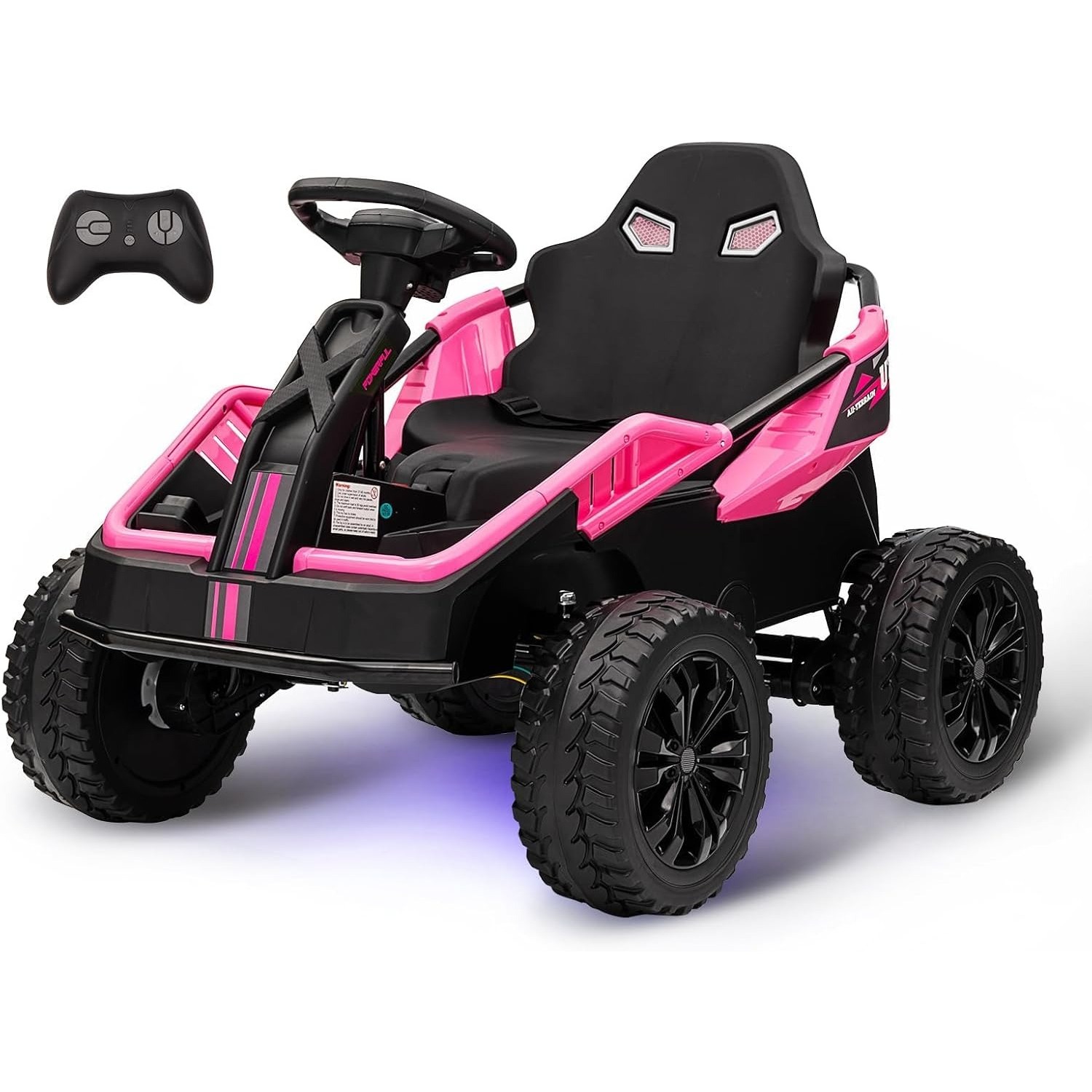 24V Kids 4×4 Ride On ATV, 200W Electric Car with Wide 16in Seat, shocks & Music